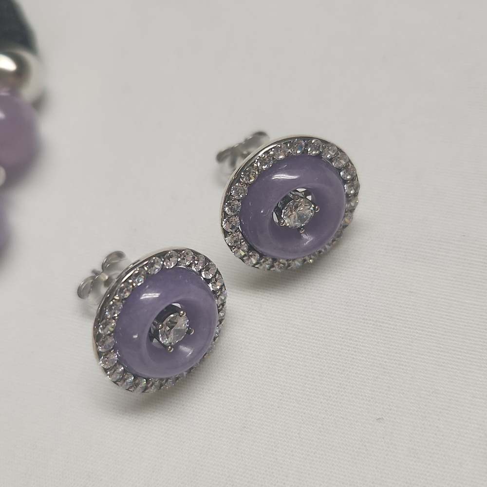 JOY Jade Of Yesteryear Lavender/Purle Lot Of 3 - NECKLACE, EARRINGS, BRACELET - Picture 7 of 12
